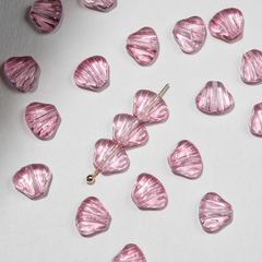 Стеклянная подвеска "Ракушка", 8,7*7,3мм, розовая
