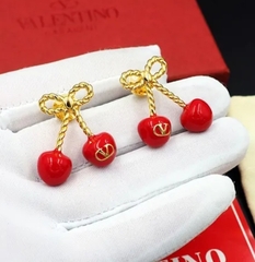 Серьги ювелирные ДВЕ ВИШНИ НА ВЕТОЧКЕ style by VALENTINO