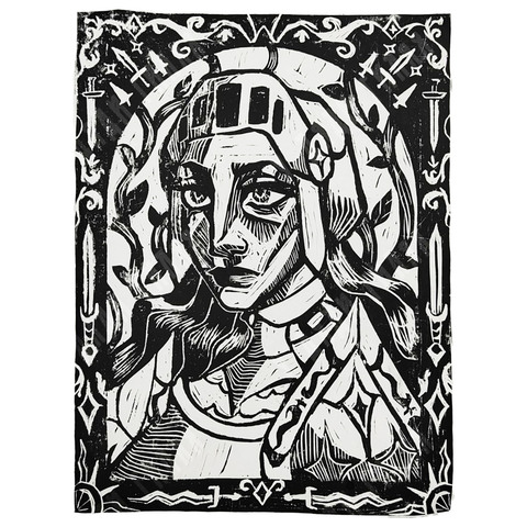 Пономаренко Г. E. Портрет Рыцаря. Линогравюра. Россия, 2025