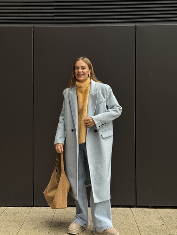 Пальто Джонни голубой