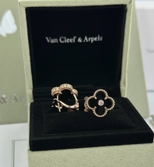 55236 - Cерьги Trendy клевер из стали в лимонной позолоте с цветными вставками