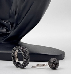 91658- Кольцо-дорожка из серебра 925 пробы в обсыпке из куб.циркониев APM MONACO