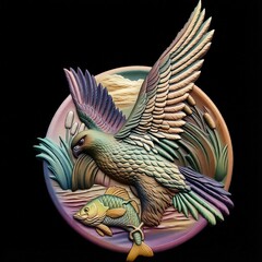 Силиконовый молд Ястреб (медальон) № 0478- м