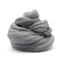 Шерсть для валяния "ТРО", полутонкая шерсть, 100г, серый