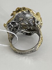 Голда-опал (серебряное кольцо с позолотой)