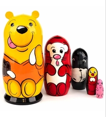 Матрешка "Винни Пух" 5 кукольная. Высота самой большой куклы 16см