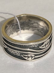Листики (кольцо из серебра)