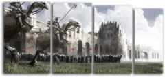 Модульная картина "Рыцари перед атакой"