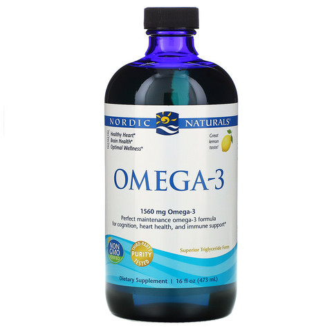 Nordic Naturals, Омега-3 со вкусом лимона, 1560 мг, 473 мл (16 жидк. унций)