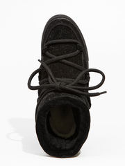 Высокие комбинированные кеды INUIKII 70202-111 Sneaker Glitter black на меху распродажа