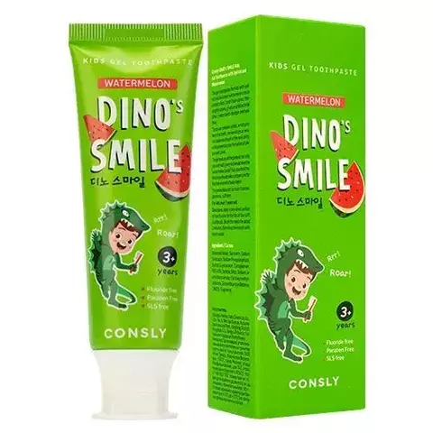 Consly Dino's Smile Kids Паста зубная гелевая детская с ксилитом и вкусом арбуза