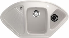 ULGRAN U-501  Угловая двухсекционная мойка с отверстием под смеситель