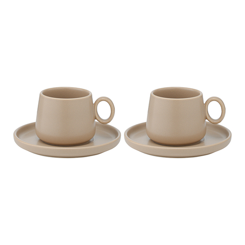 Набор чашек с блюдцами 2шт 120мл Tkano Essential бежевый