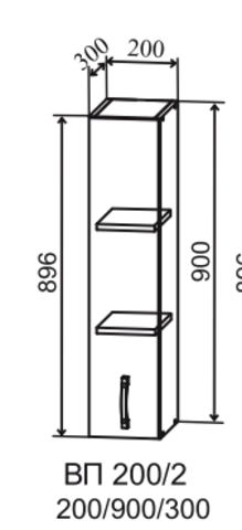 Кухня Квадро шкаф верхний высокий 200