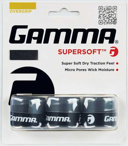 Намотки теннисные Gamma Supersoft black 3P