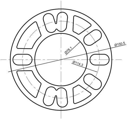 Колёсная проставка универсальная 5мм PCD 98 - 120