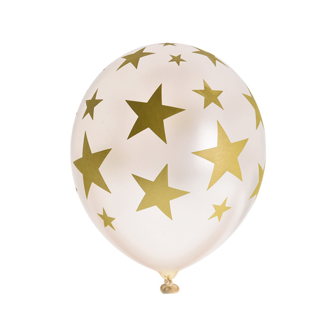 Воздушные шарики с рисунком Звезды  ВЕСЁЛАЯ ЗАТЕЯ, 1111-0947, (10*5 шт. в пакете)