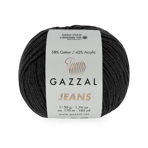 Пряжа Gazzal Jeans 1111 черный