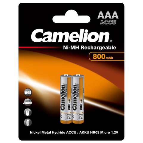 Аккумулятор Camelion AAA- 800mAh Ni-Mh BL-2(NH-AAA800BP2,1.2В)2шт в упаков