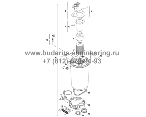 Уплотнение теплообменника Buderus GB062, GB072, GB172 Арт.87110043250