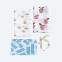 Сет из 3х муслиновых салфеток Mjölk Персики