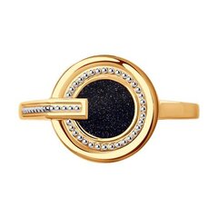 018983 - Кольцо-печатка из золота с черной эмалью