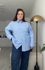 Рубашка базовая голубая в полоску