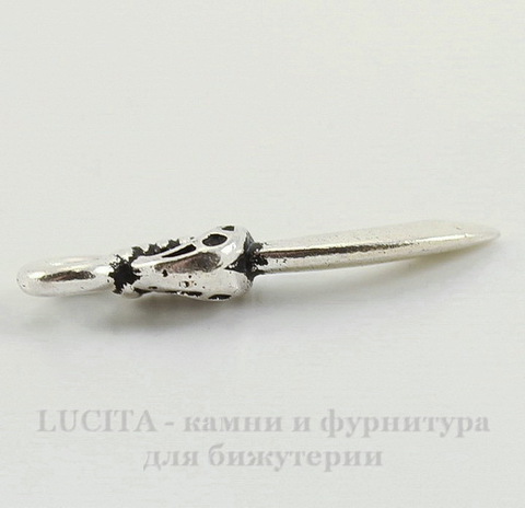 Подвеска TierraCast "Сабля" (цвет-античное серебро) 20х5,5 мм