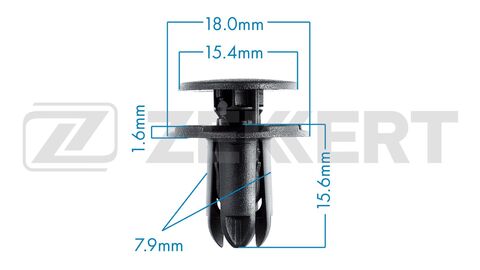 КЛИПСА БАМПЕРА, ПОДКРЫЛКА HYUNDAI, KIA (ЗАЩЁЛКА МНОГОРАЗОВ) ZEKKERT