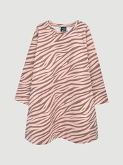 Платье трапеция Mjölk Зебра розовая, с длинным рукавом