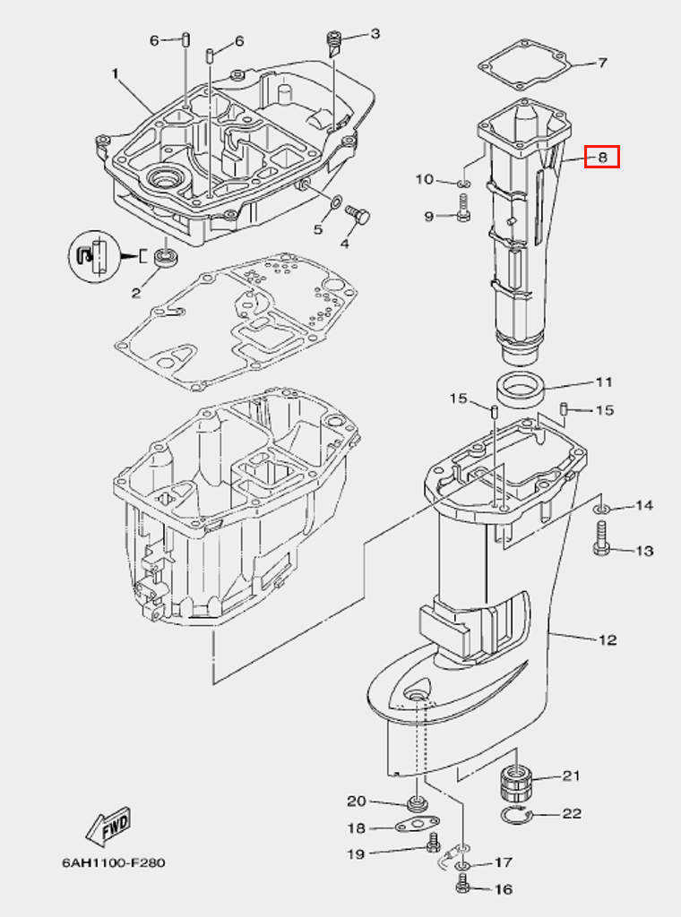 Глушитель для лодочного мотора Yamaha 5 (двухтактный)