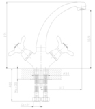 Смеситель для кухни с поворотным изливом Q02-64