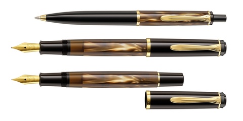 Ручка перьевая Pelikan Elegance Classic M200 Brown Marble GT, F (808880)