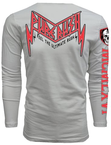 Rush Couture | Футболка лонгслив мужская PUNK RUSH LONG SLEEVE Classic White RC98 спина