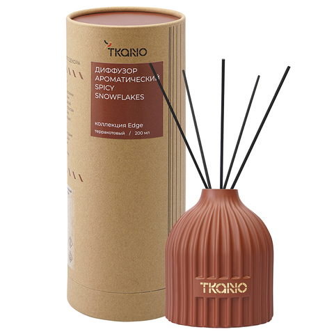 Диффузор ароматический 200мл Tkano Edge Spicy Snowflakes терракотовый