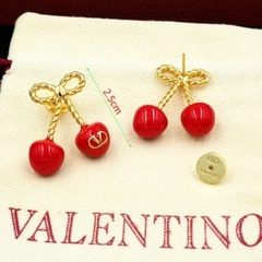 Серьги ювелирные ДВЕ ВИШНИ НА ВЕТОЧКЕ style by VALENTINO