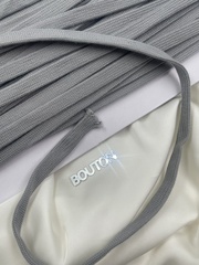 Шнур плоский серый метражом 12 мм