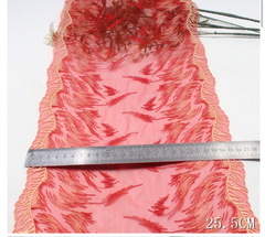 Вышивка на сетке красная 25 см