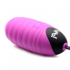 Ребристое виброяйцо Bang! 28X Ribbed Silicone Egg с дистанционным управлением, фиолетовый, 7х3 см