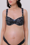 Бюстгальтер для беременных и кормящих 18879 черный с цветами
