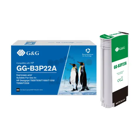 Картридж G&G 727 GG-B3P22A для HP DJ T920, T1500, T2500, T930, T1530, T2530, черный матовый (130мл)