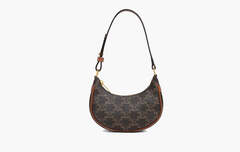 Сумка Celine Triomphe Ava Canvas And Calfskin Leather Mini Bag Tan