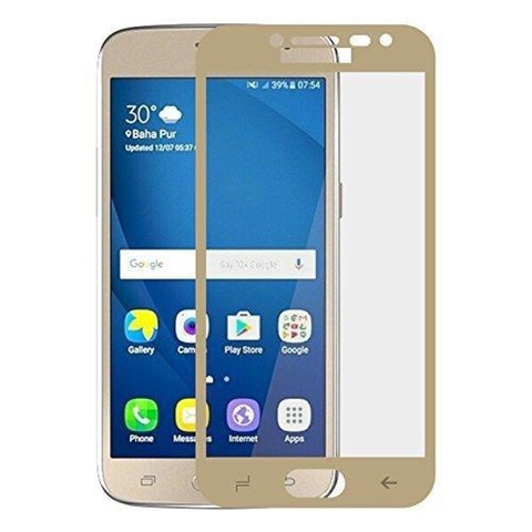Защитное стекло 9H полный клей Full Glue для Samsung Galaxy J2 Pro (2018) (Золотая рамка)