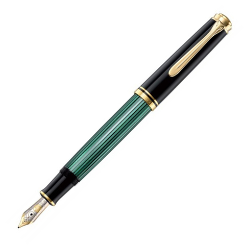 Ручка перьевая Pelikan Souverän® Black and Green GT, F (994855)