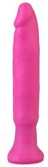 Ярко-розовый анальный стимулятор без мошонки - 14 см. - 