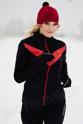Теплая лыжная куртка Nordski Base 2021 Black-Red женская