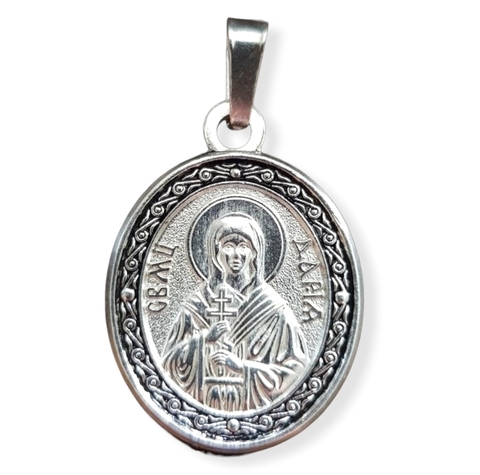 Нательная именная икона святая Дарья с серебрением