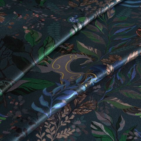 Наволочка 50x70 Mollen Таинственный лес темно-бирюзовая хлопковая