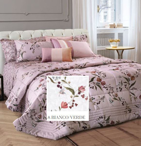 Постельное белье 2 спальное евро La Perla Armonie A bianco verde белое