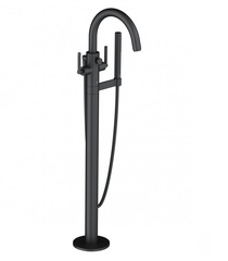 Kludi NOVA FONTE Puristic 205903915 Двухвентильный смеситель для ванны и душа,  для отдельно стоящих ванн, черный мат. фото